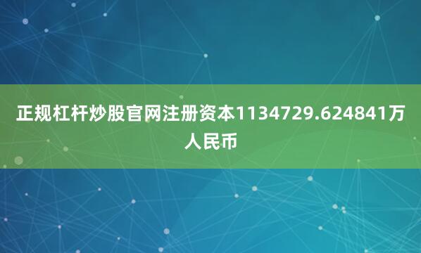 正规杠杆炒股官网注册资本1134729.624841万人民币