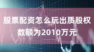 股票配资怎么玩出质股权数额为2010万元